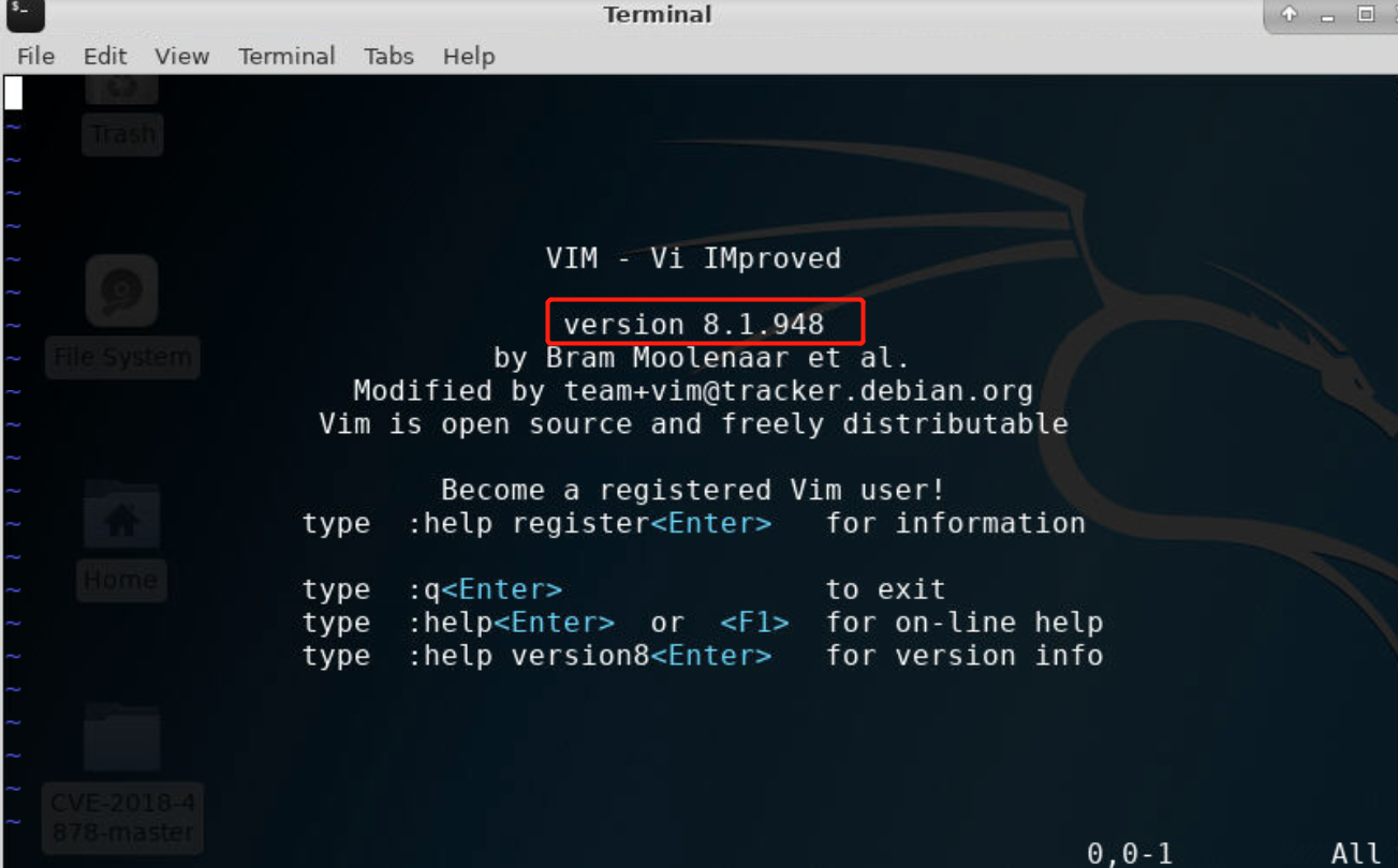 Vim任意代码执行漏洞 实验